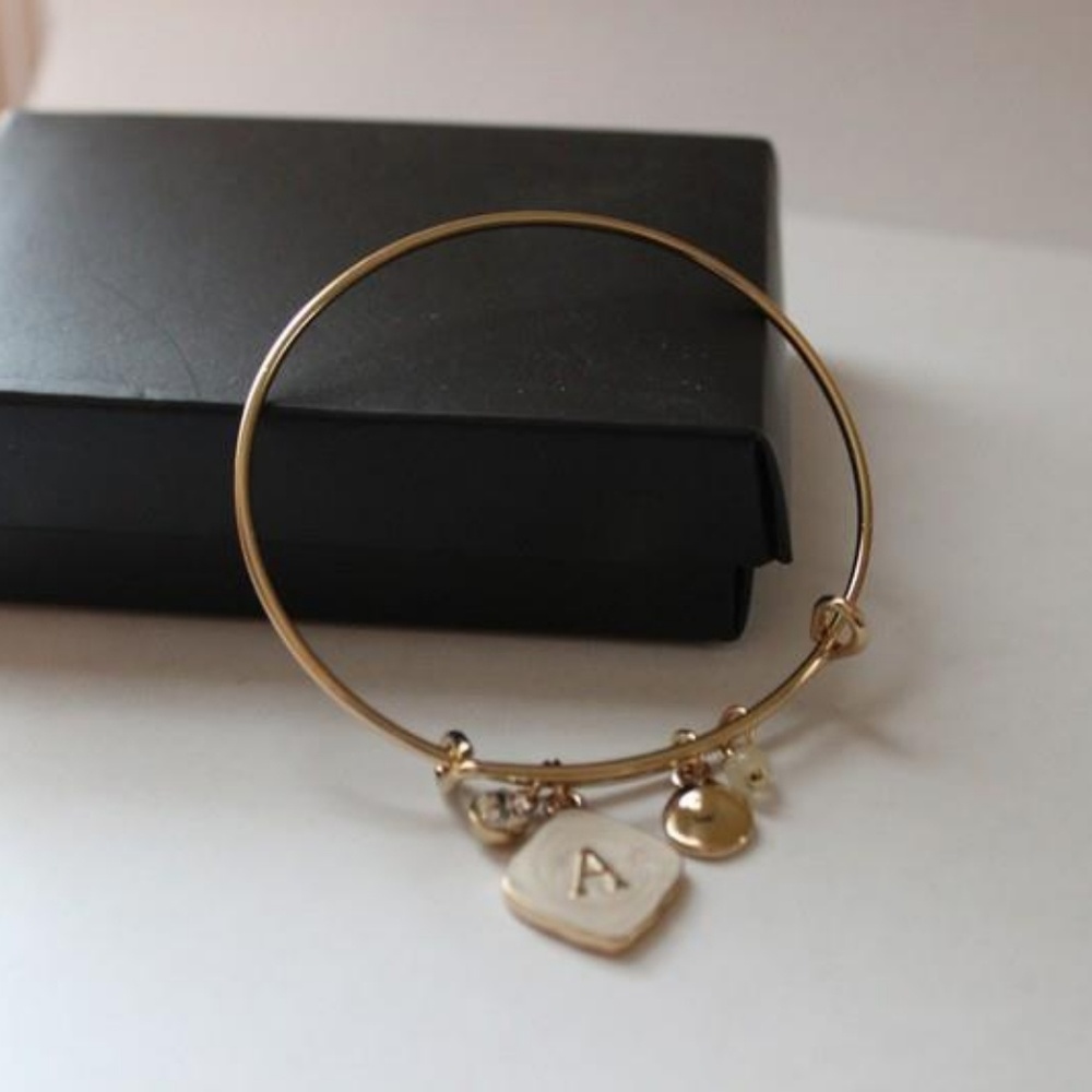 "A" Initial Bangle